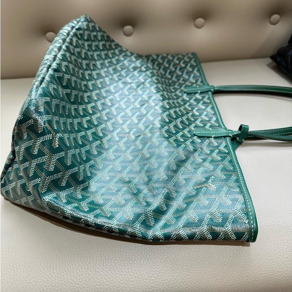 Preloved Goyard Green Tote Bag with Pouch - Picture 3 of 9